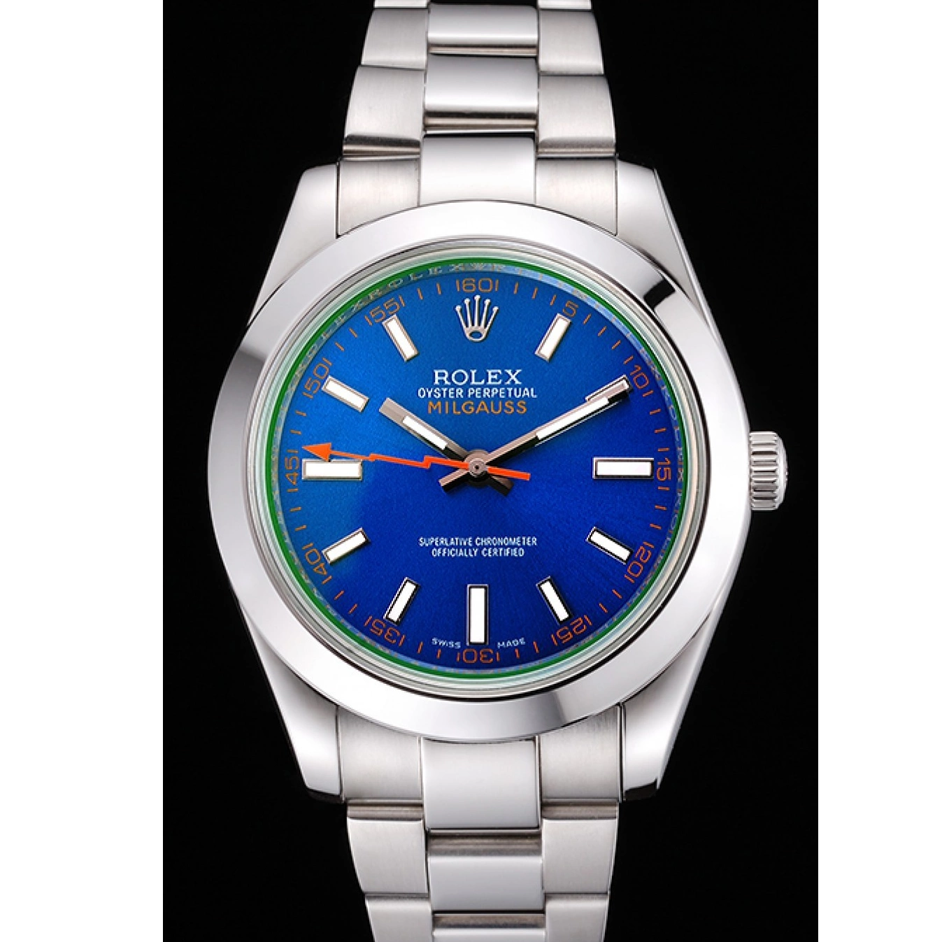 Rolex aaa copy And Milgauss Rolex Steel Stainless Dial Bezel Case Blue 622838 0708